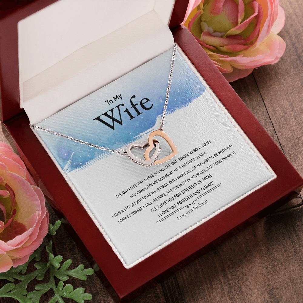 I Will Love You For The Rest Of Mine Interlocking Hearts Necklace