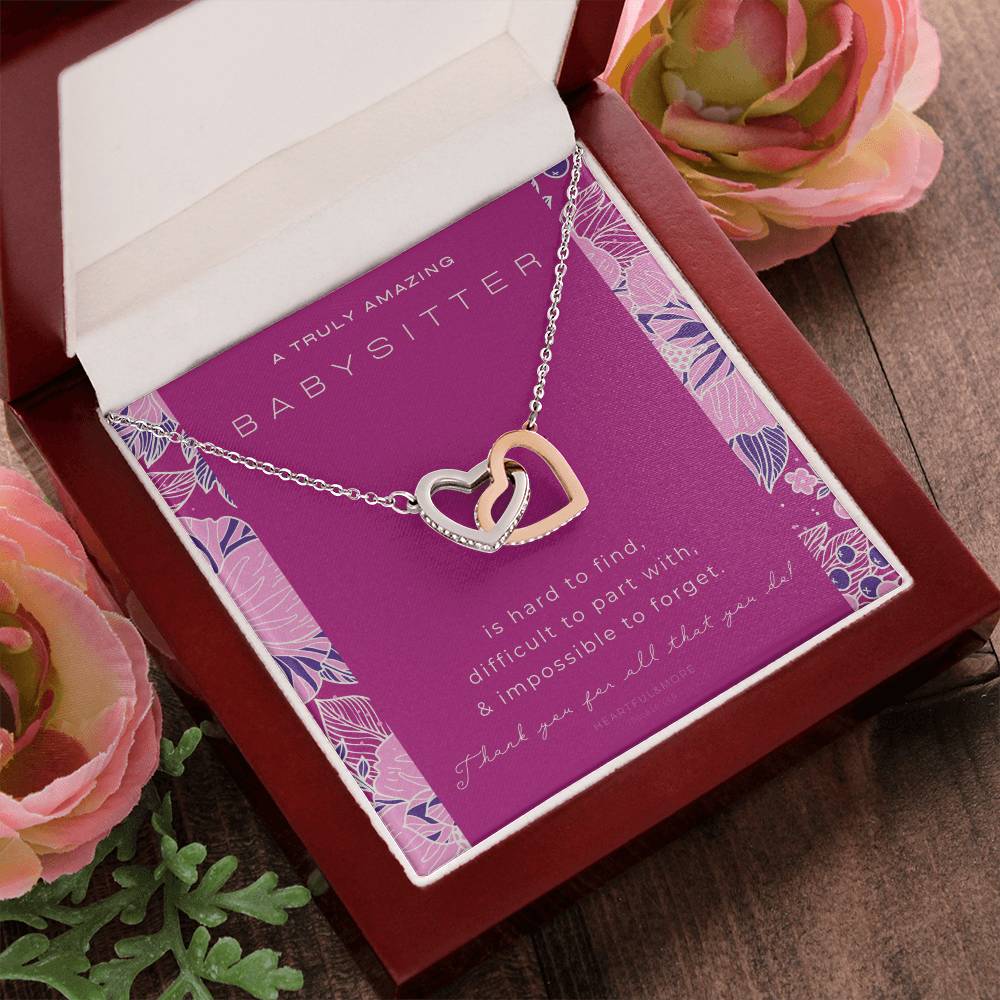 Nanny Appreciation Necklace Gift Nanny Thank You Gift Thank You Nanny Gift For Nanny Leaving A Truly Amazing Babysitter Gift Best Nanny Interlocking Hearts Necklace