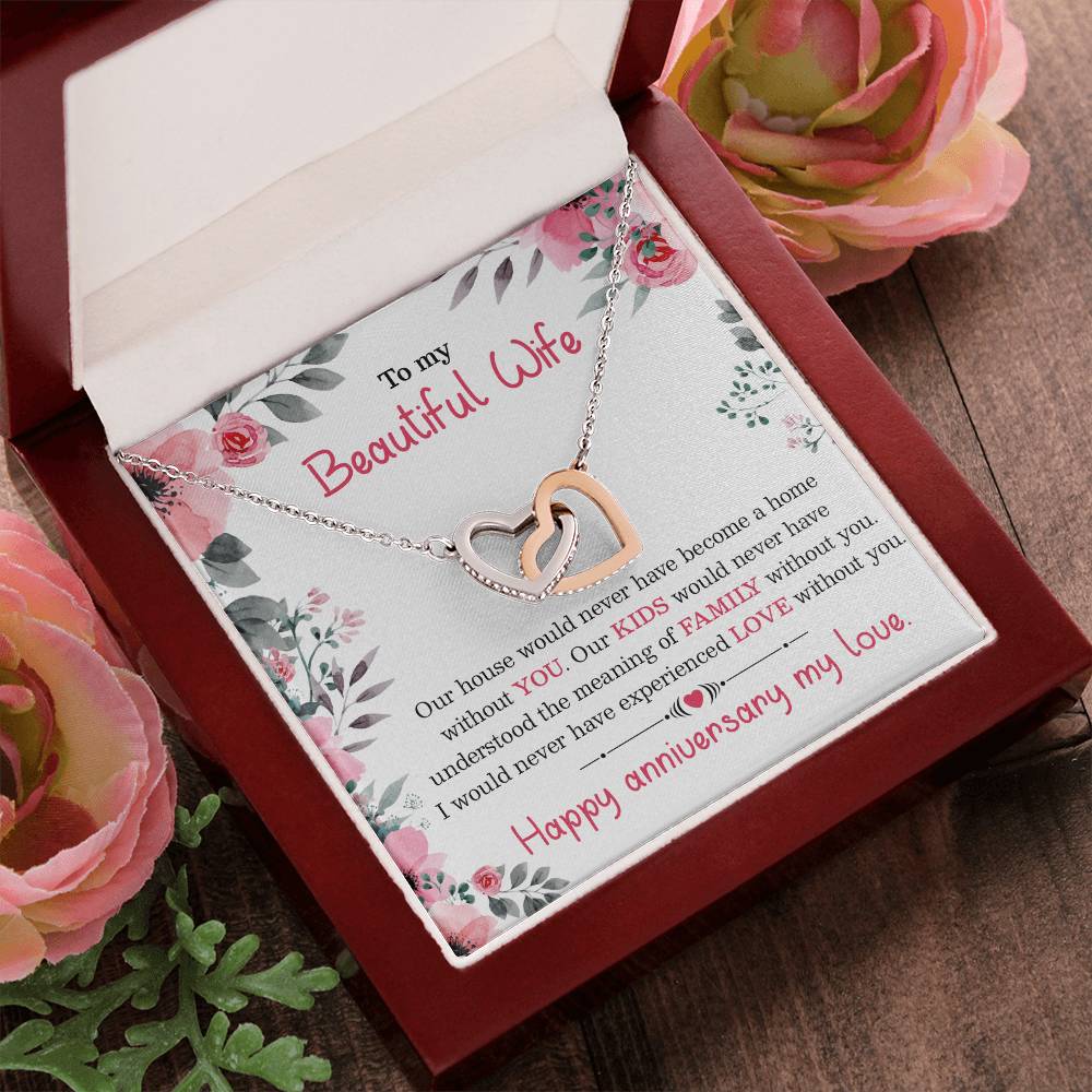 Interlocking Heart Anniversary Necklace Gift For Your Wife Interlocking Hearts Necklace