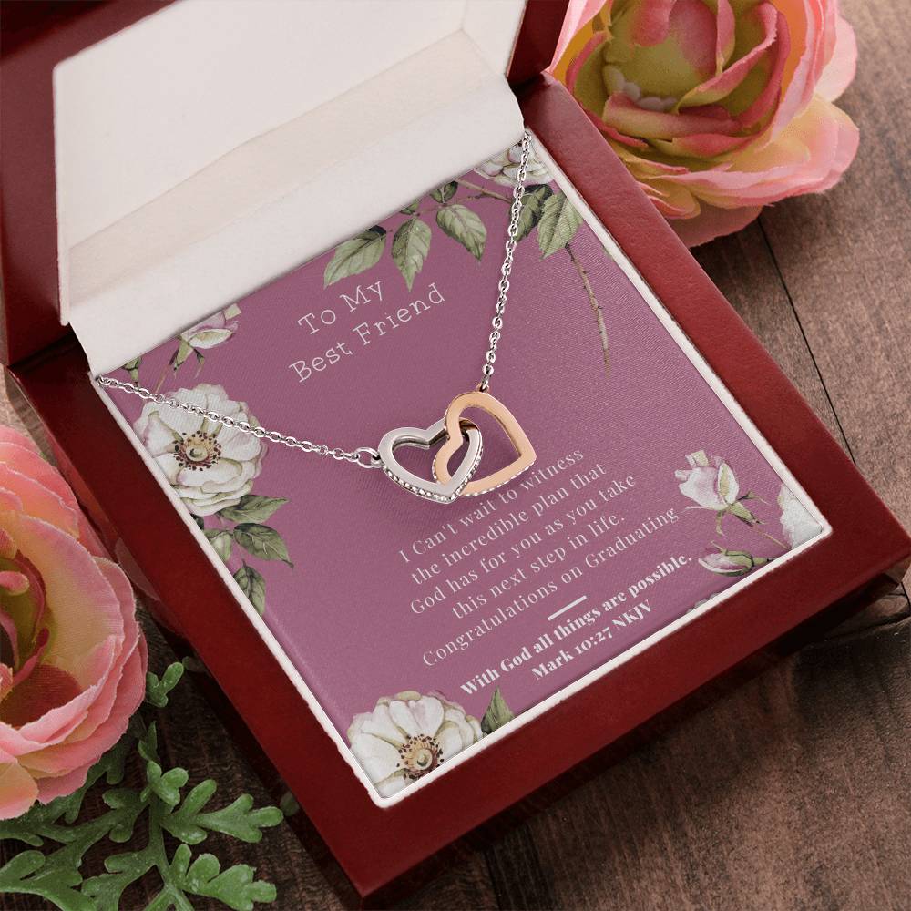 Graduation Gift Ideas For Best Friend Interlocking Hearts Necklace