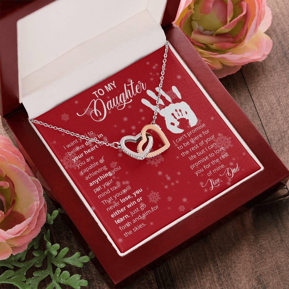 Christmas Gift For Daughter Interlocking Hearts Necklace