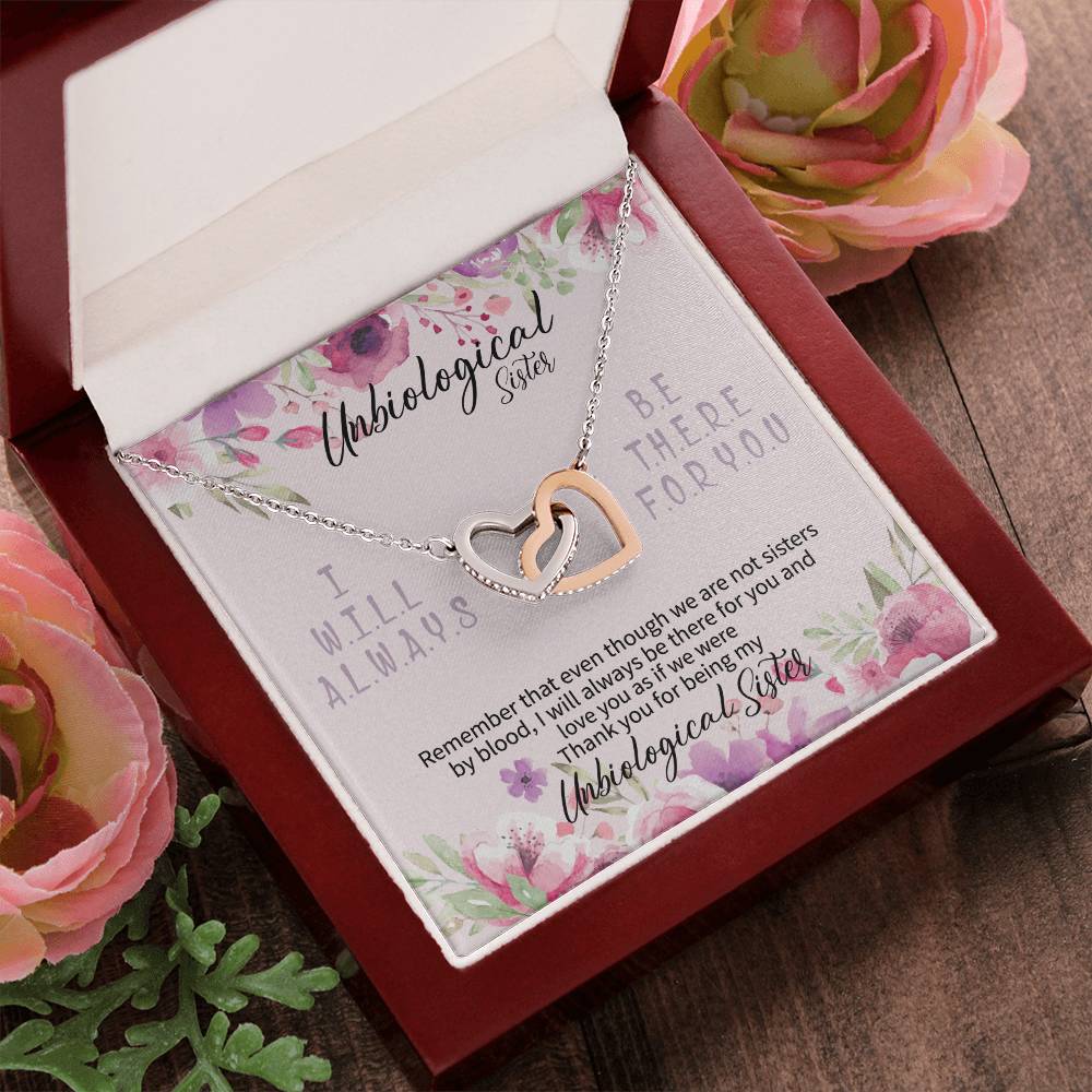 Unbiological Sister Necklace Unbiological Sister Gifts Unbiological Sister Gifts Thank You For Being My Unbiological Sister To My Unbiological Sister Gift Interlocking Hearts Necklace