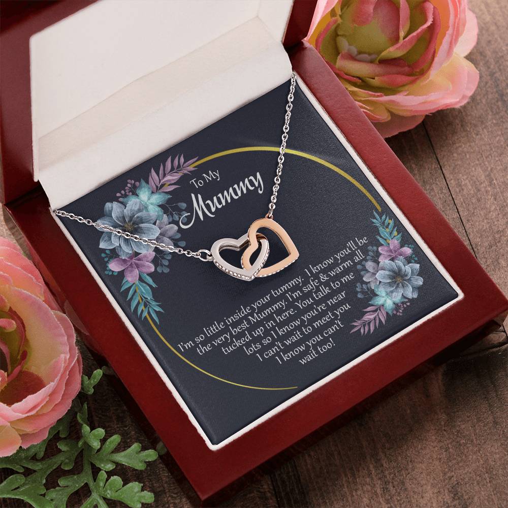 To My Mummy - From Your Tummy - Pregnancy Gift - Mother'S Day Gift - Luxury Necklace Interlocking Hearts Necklace