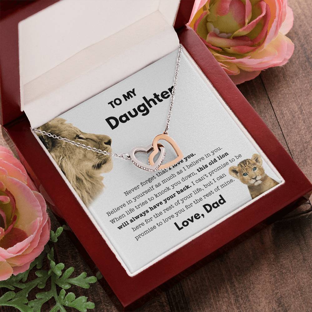 My Daughter - Old Lion - Necklace Interlocking Hearts Necklace