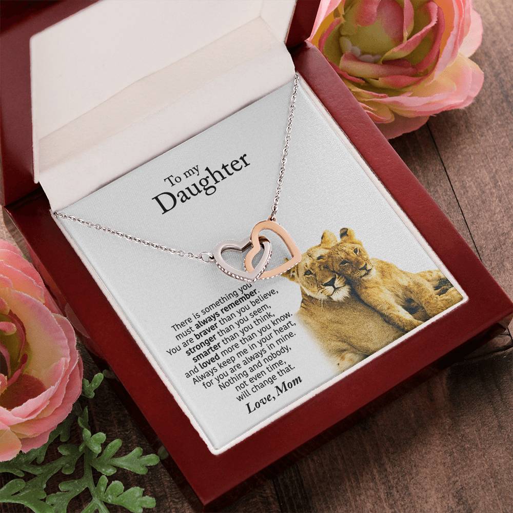 To My Daughter From Mom - Interlocking Hearts Necklace - Always Remember