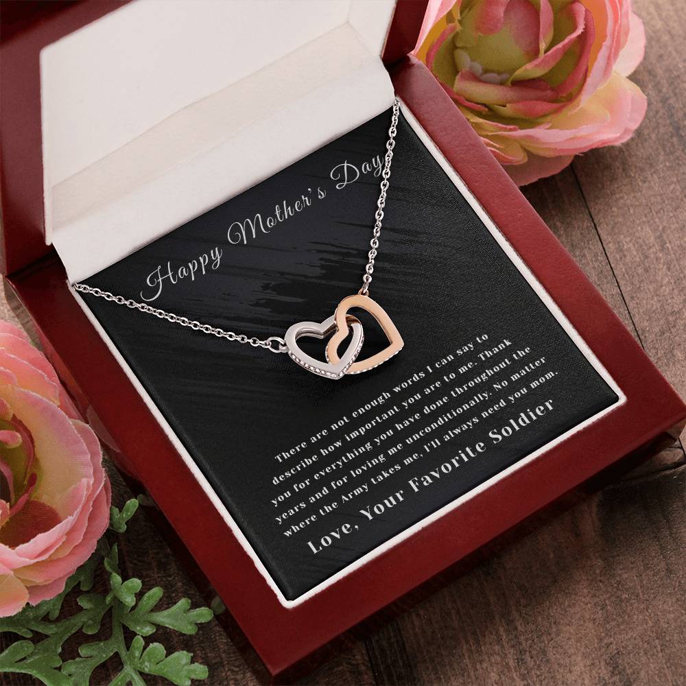 Mother'S Day- Interlocking Hearts- Favorite Soldier - Army Interlocking Hearts Necklace