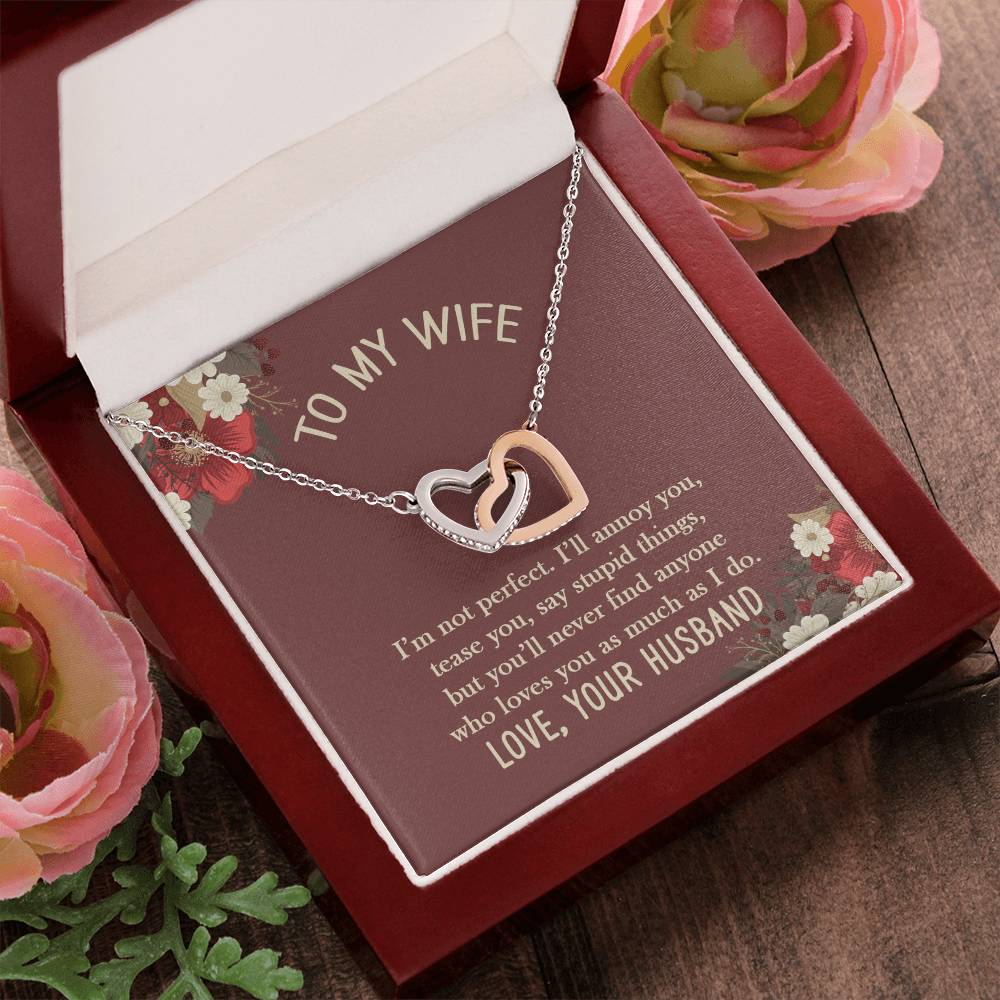 I'M Not Perfect Necklace Interlocking Hearts Necklace