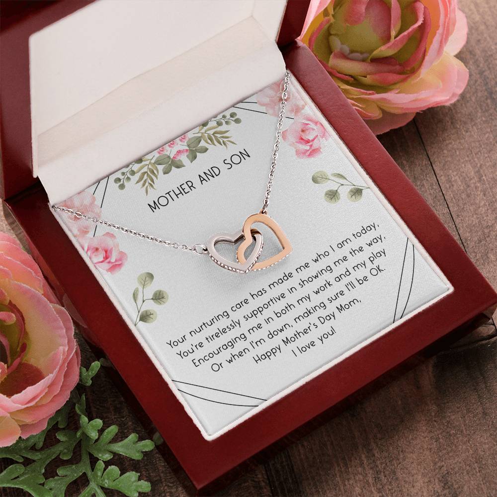 Mother And Son Interlocking Hearts Necklace