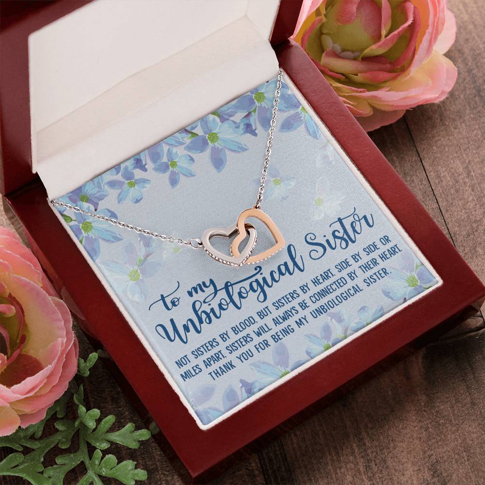 Unbiological Sister Soul Sister Big Little Sorority Sister In Law Step Sister Best Friend Gift Interlocking Hearts Necklace