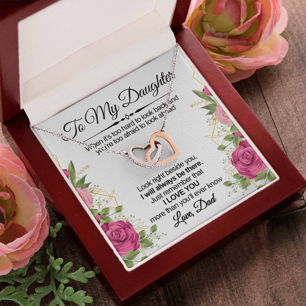 Always Beside You Necklace - To Daughter Interlocking Hearts Necklace