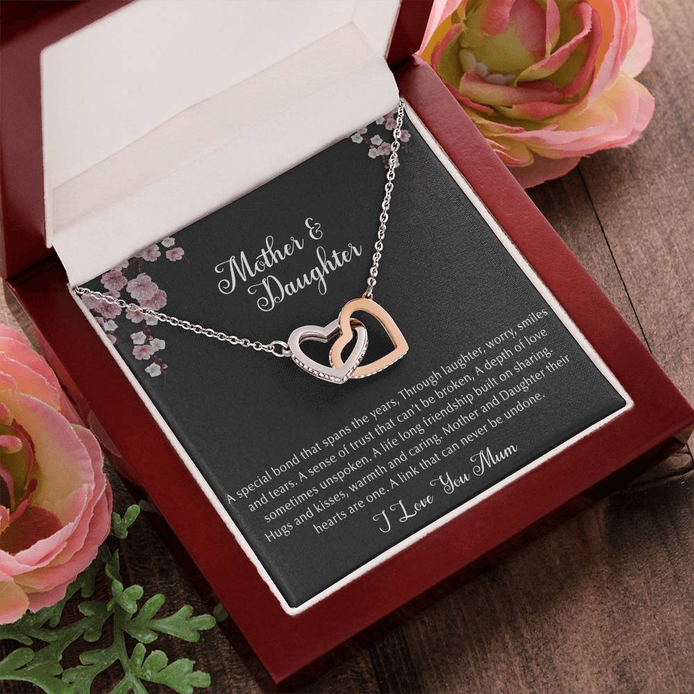 Mother & Daughter Interlocking Hearts Necklace