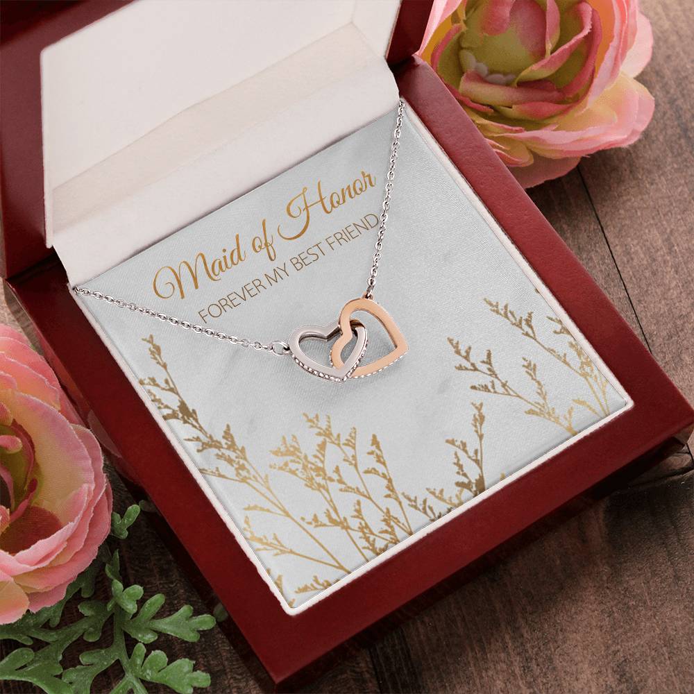 Maid Of Honor Proposal Necklace Maid Of Honor Proposal Gift Box Maid Of Honor Wedding Gift Interlocking Hearts Necklace For Maid Of Honor