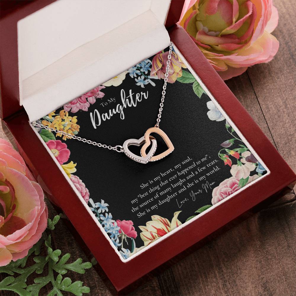 Daughter Gift To My Daughter Necklace From Mom To My Daughter Necklace Gift For Daughter From Mom Interlocking Hearts Necklace