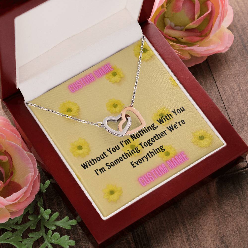 Beautiful Gift For Daughter Birthday Christmas Wedding. From Mom To Daughter From Dad To Daughter From Husband To Wife Interlocking Hearts Necklace