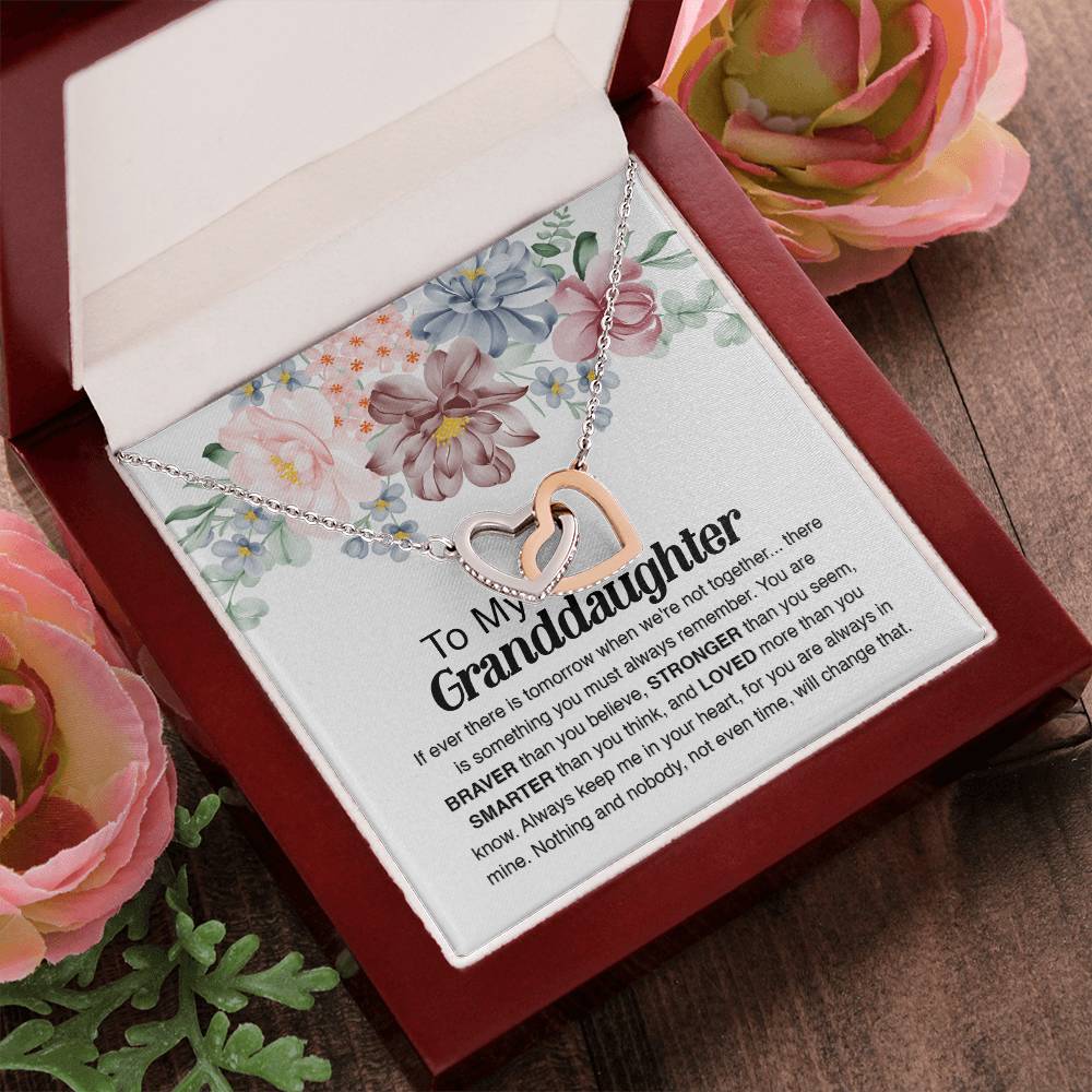 To My Granddaughter - Always Remember Interlocking Hearts Necklace