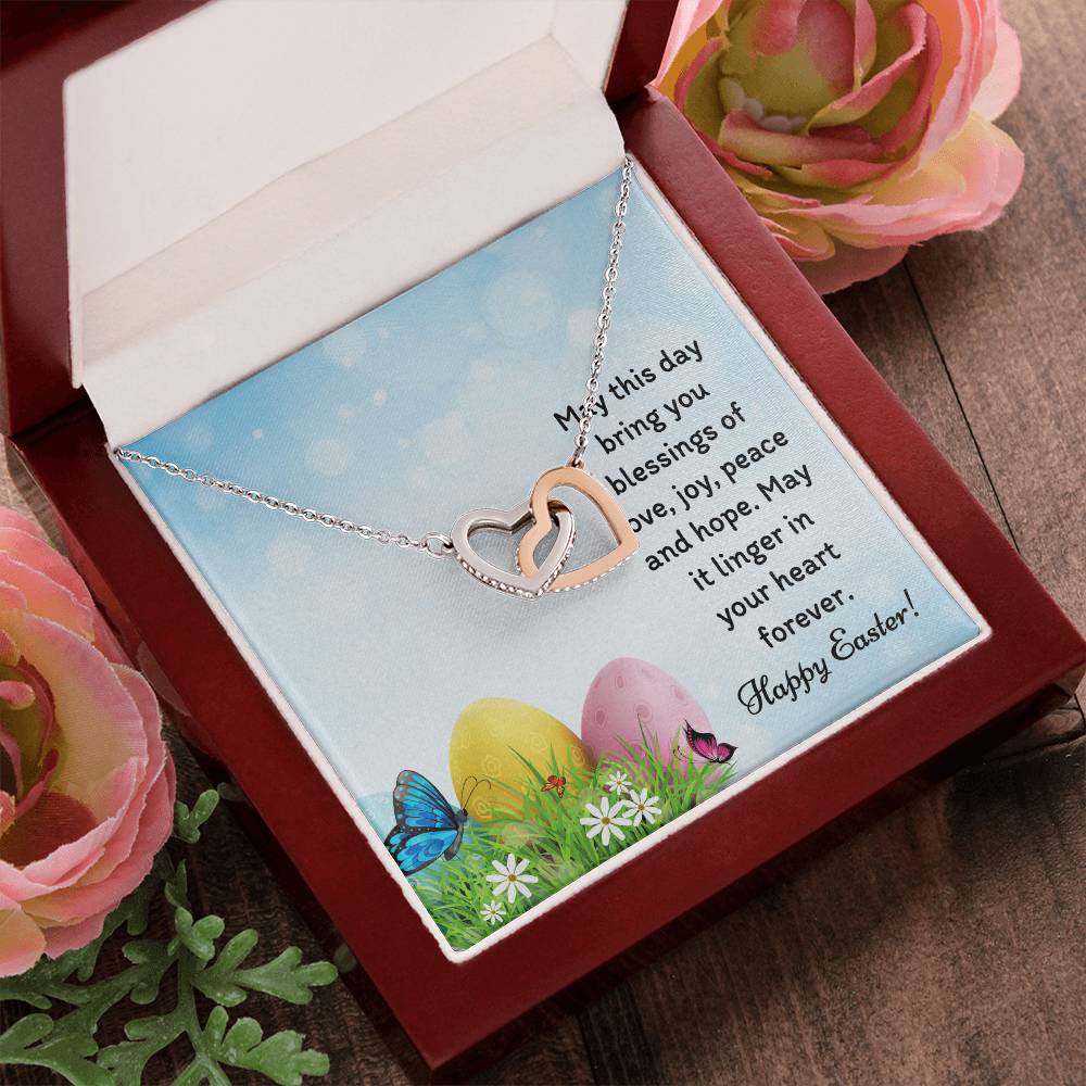 Happy Easter Gifts Interlocking Hearts Necklace