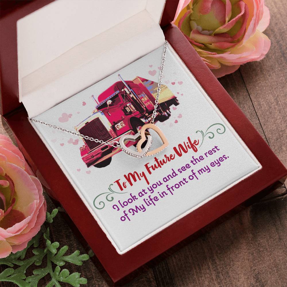 Trucker'S Future Wife - Interlocking Heart Necklace Interlocking Hearts Necklace