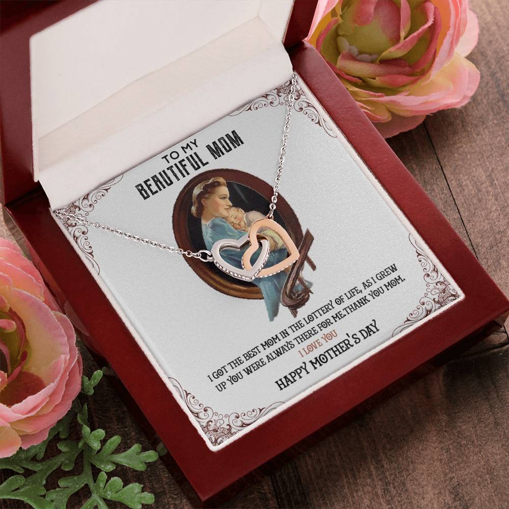 Gift For Mom Interlocking Hearts Necklace