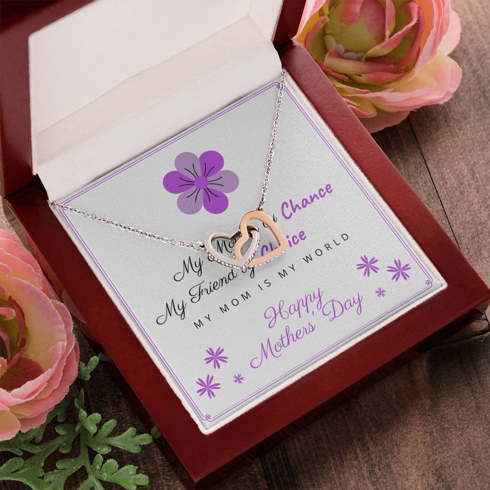 Mom Mama Mamy Interlocking Hearts Necklace