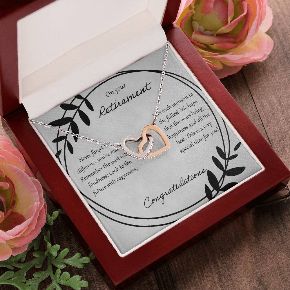On Your Retirement Interlocking Hearts Necklace