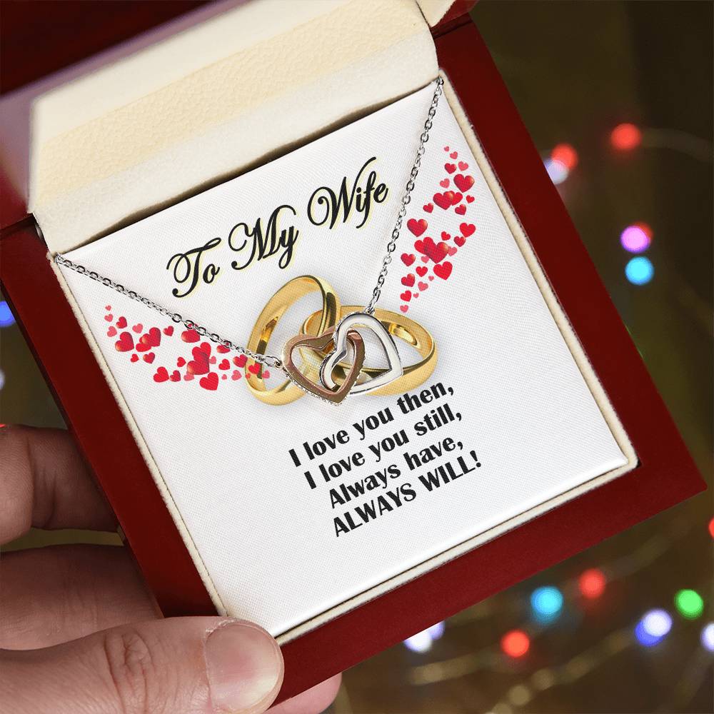 To My Wife - I Love You Forever - Perfect Gift For Wife - Tmfw26 Interlocking Hearts Necklace