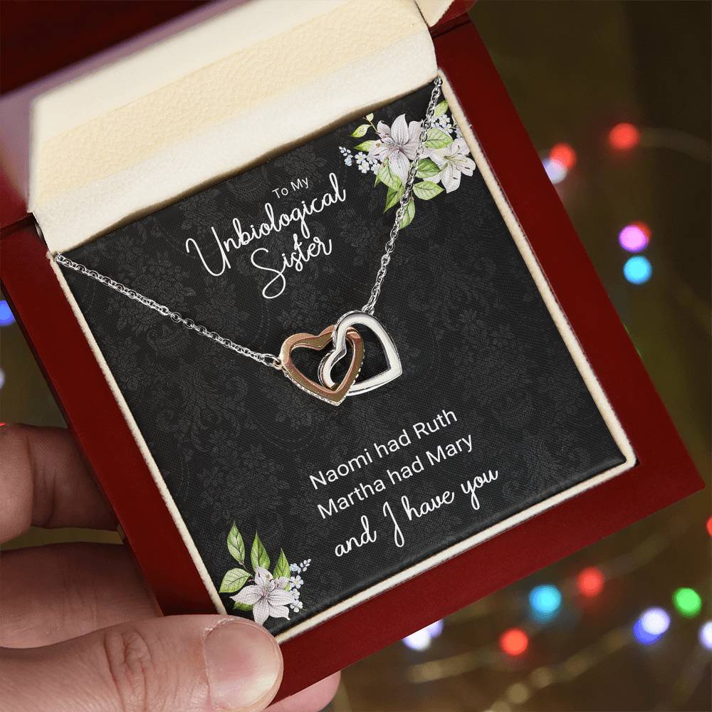 Unbiological Sister Necklace Naomi Had Ruth Twin Hearts Interlocking Hearts Necklace