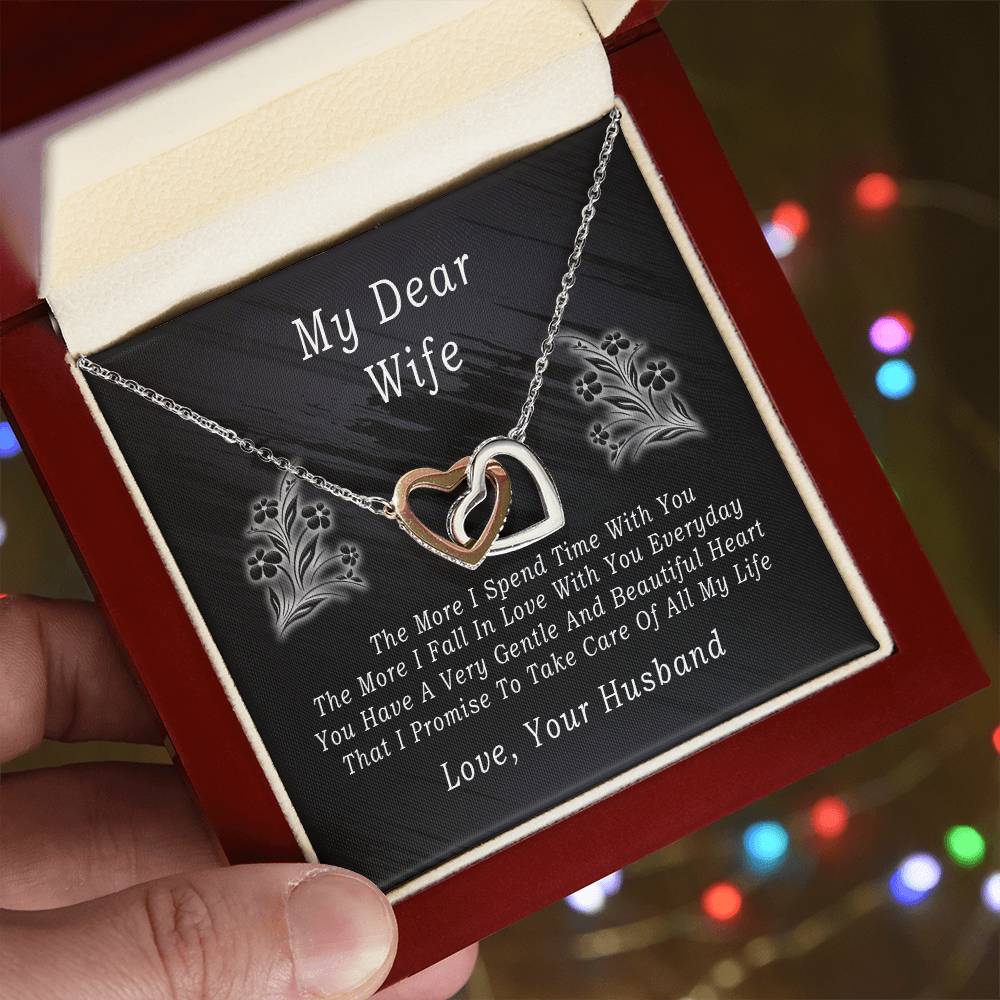 My Dear Wife Necklace Interlocking Hearts Necklace