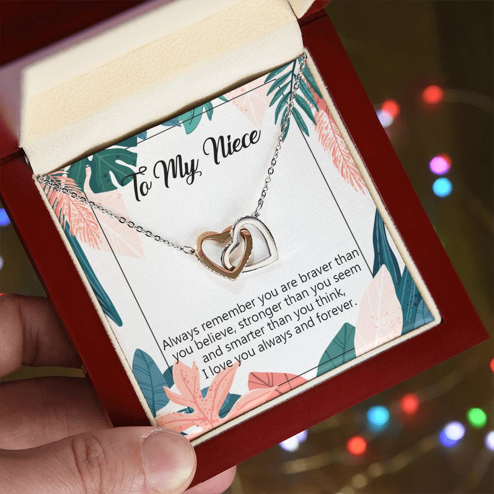 To My Niece Necklace Niece Birthday Gift From Aunt Niece Necklace Giftniece Gift From Aunt Uncle Aunt Niece Interlocking Hearts Necklace