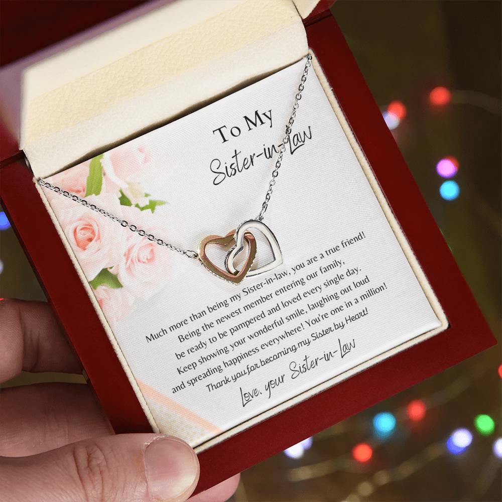 To My Sister-In-Law Interlocking Hearts Necklace