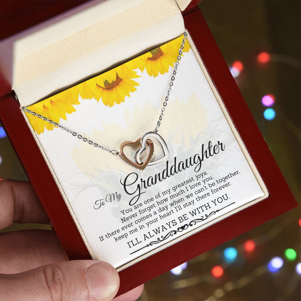 To My Granddaughter-Interlocking Hearts Necklace