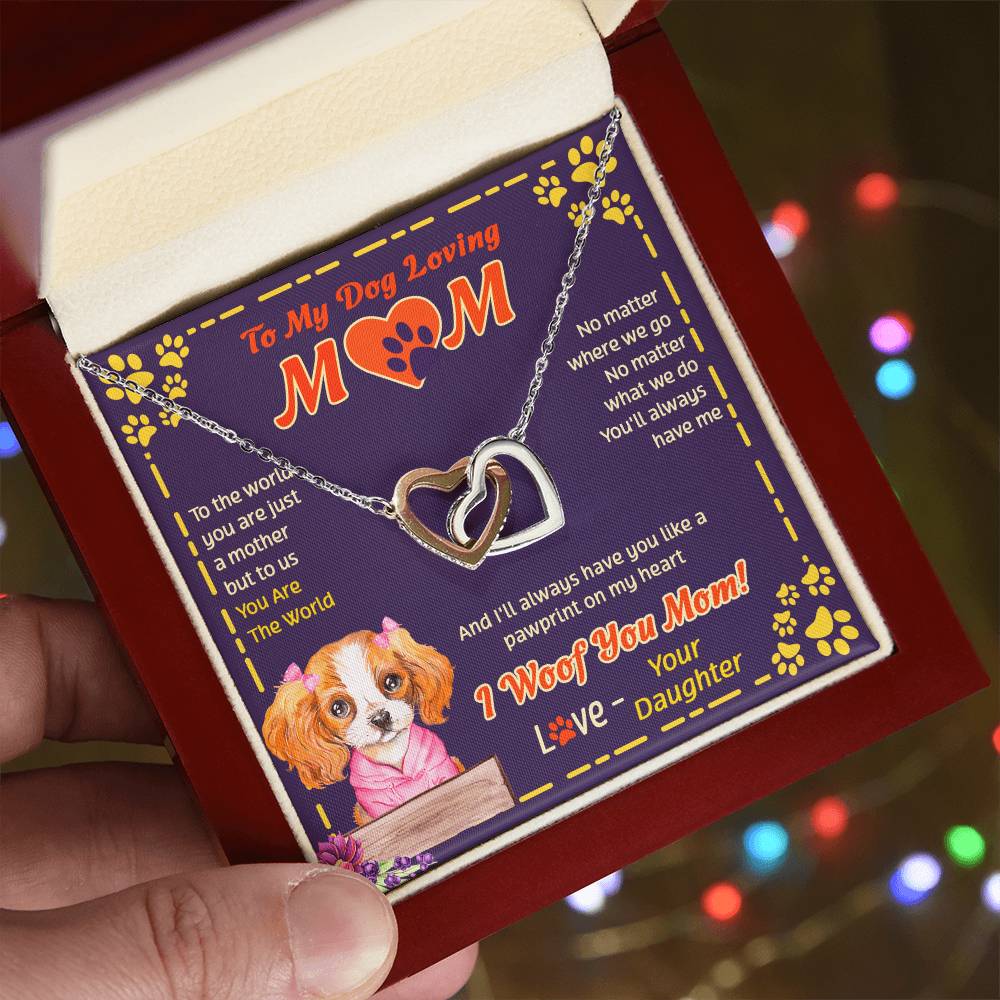 To My Mom - You Are The World - Necklace Interlocking Hearts Necklace