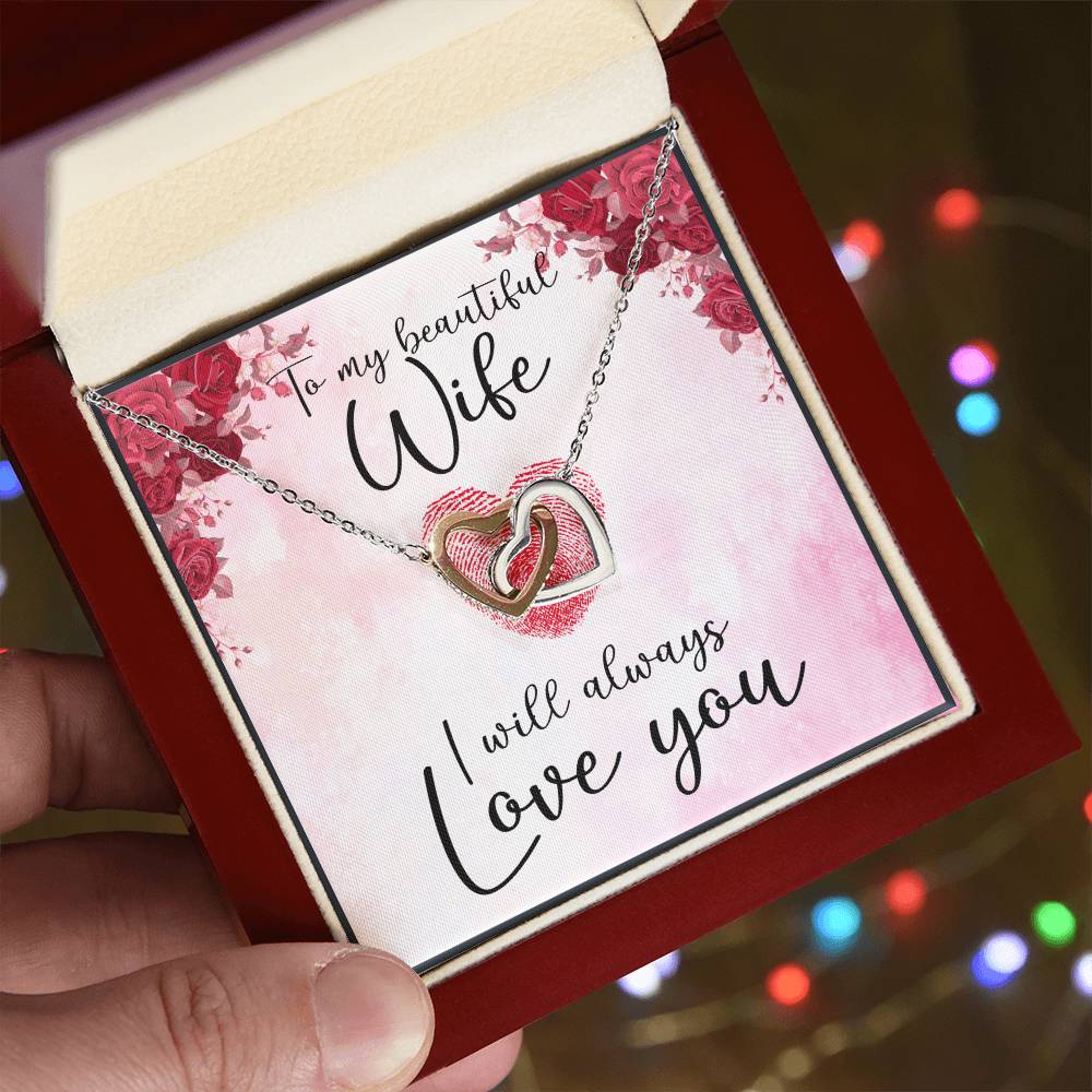 To My Wife Necklace - Anniversary Gift For Wife Birthday Gift For Wife Gift For Wife Necklace For Wife Gift For Wife Birthday Interlocking Hearts Necklace