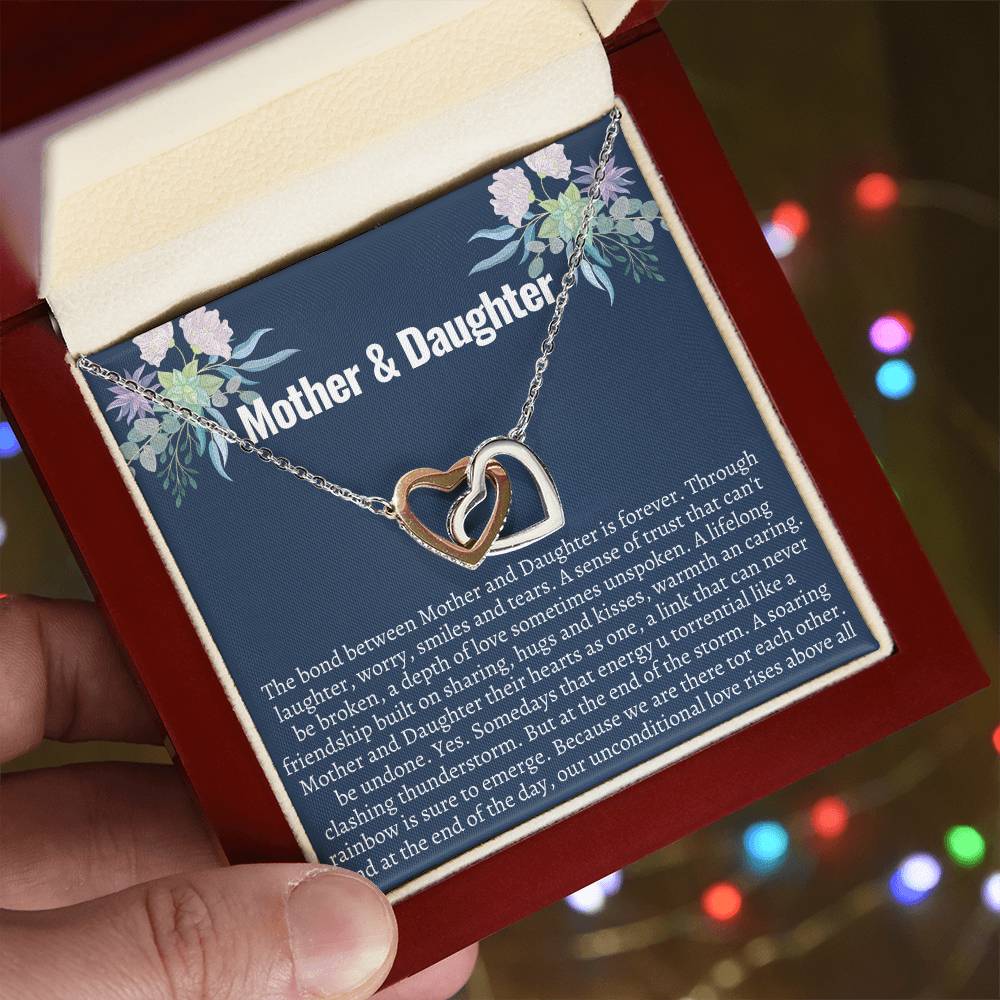 Mother & Daughter Interlocking Hearts Necklace