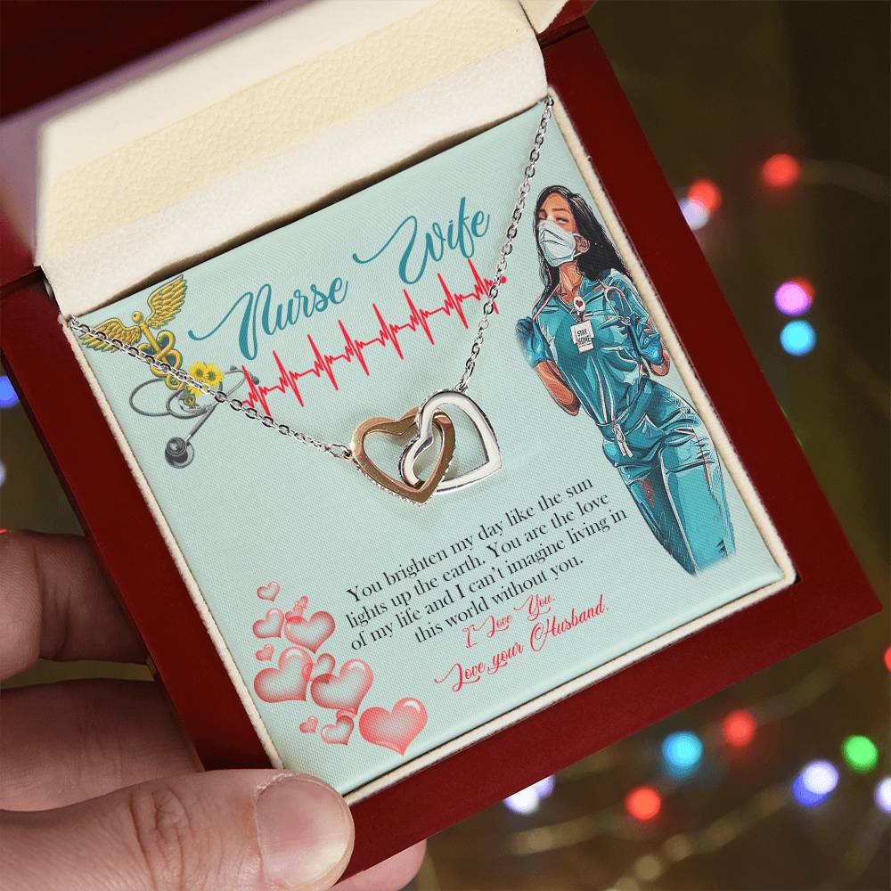 Love Your Nurse Interlocking Hearts Necklace