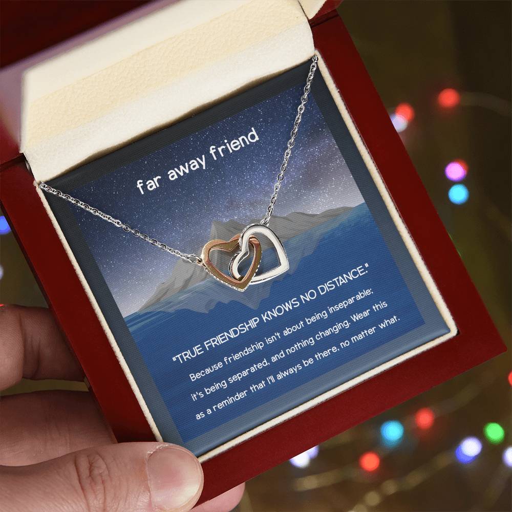 To My Friend Birthday Gift Anniversary Necklace Best Friend Present Love Message Interlocking Hearts Necklace