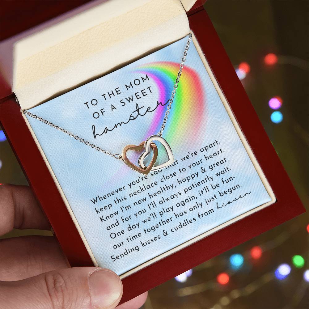 Hamster Rainbow Remembrance Interlocking Hearts Necklace Day