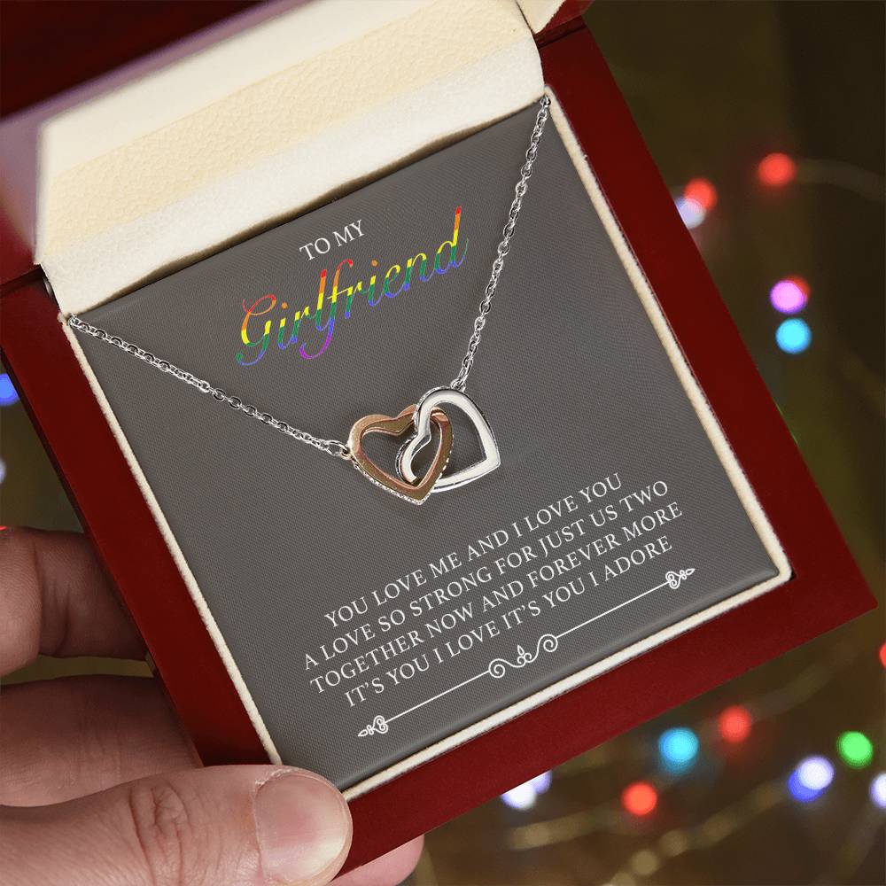 You Love Me And I Love You Interlocking Hearts Necklace