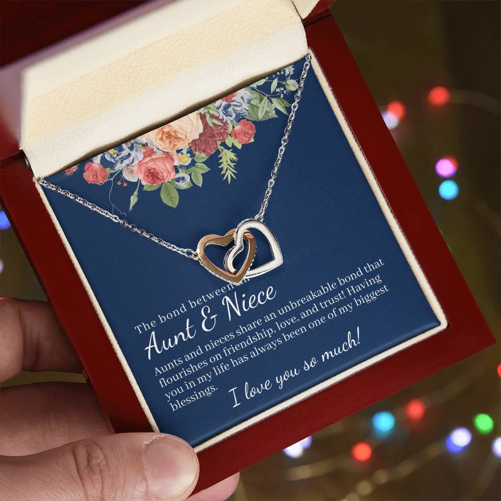 The Bond Between Aunt & Niece Interlocked Hearts Necklace Interlocking Hearts Necklace