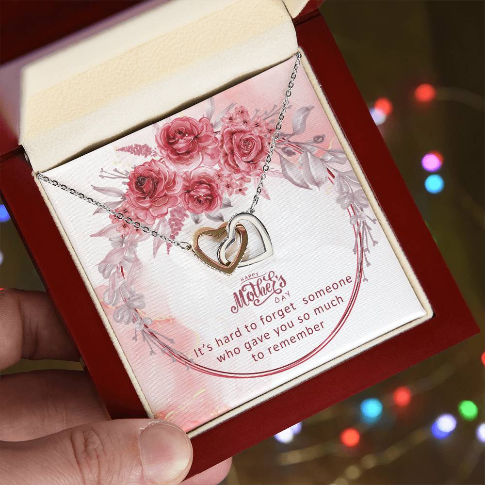 Happy Mother'S Day Gift Necklace With A Message Card Interlocking Hearts Necklace