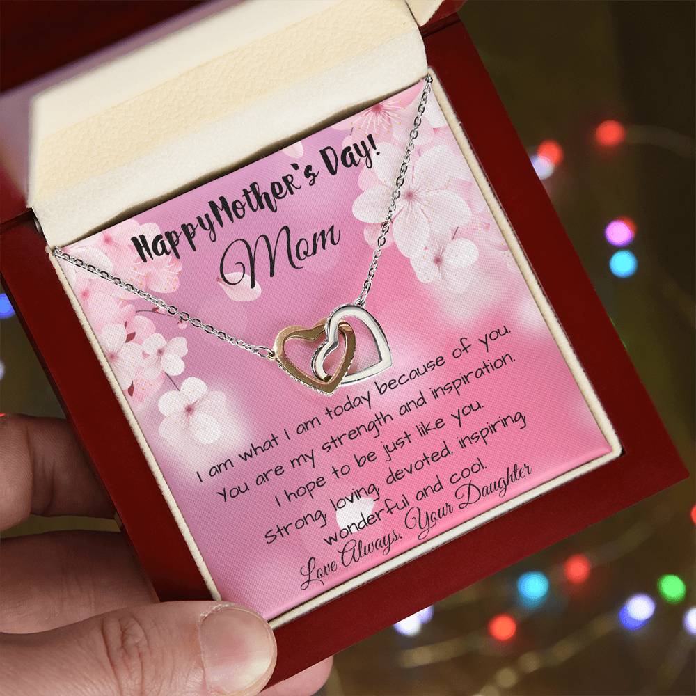 Gift For Mom From Daughter An Eternal Bond Interlocking Hearts Necklace