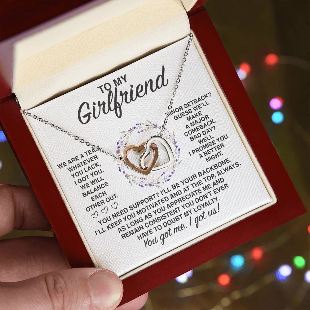 Gf005 Interlocking Hearts Necklace Gift For Girlfriend