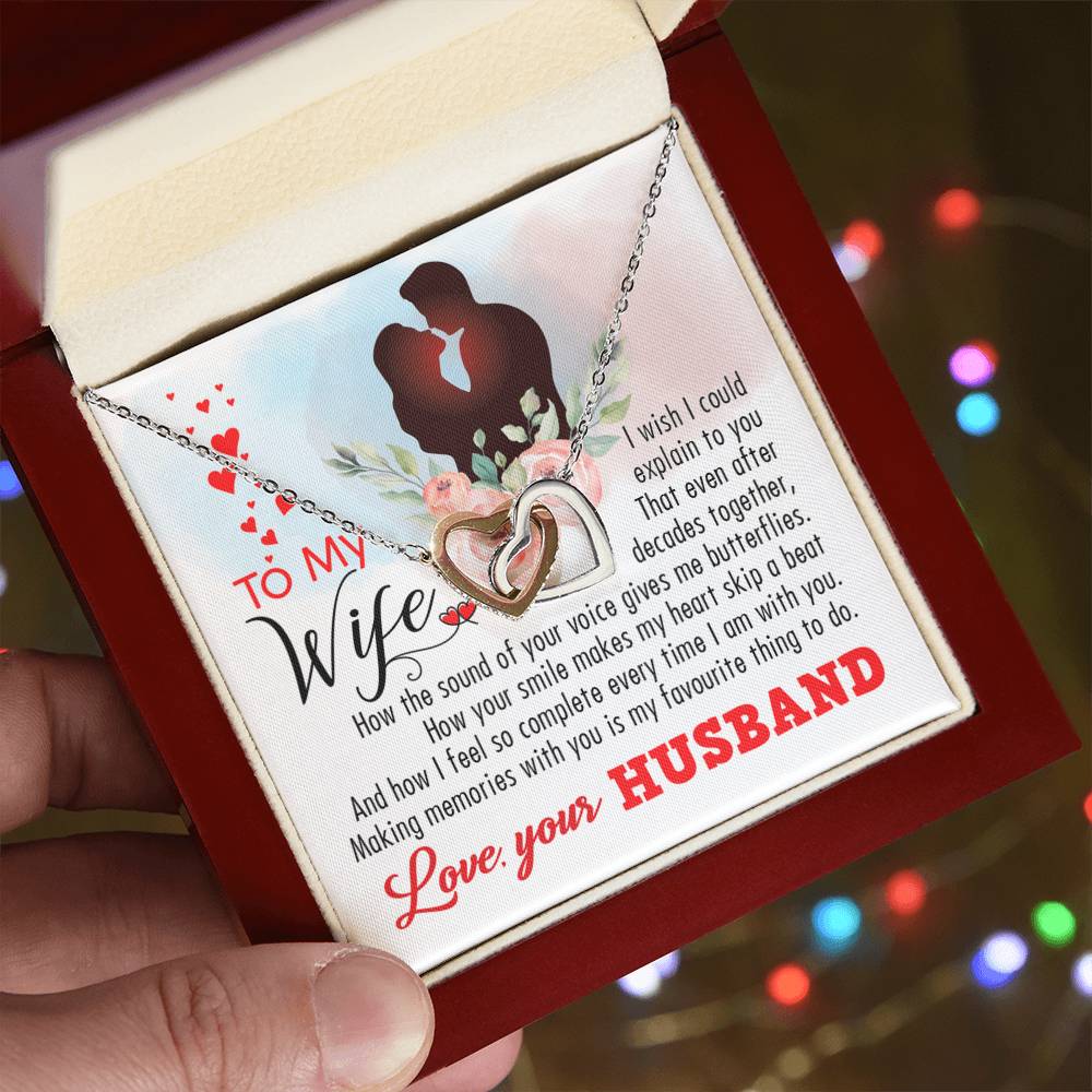 Gift For Wife - Interlocking Heart Necklace Interlocking Hearts Necklace