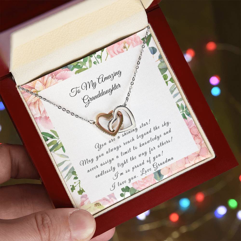 Graduation Or Just To Say How Proud You Are!-You Are A Shining Star! Interlocking Hearts Necklace