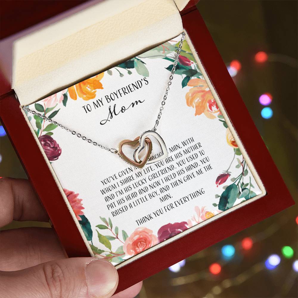 To My Boyfriends Mom - Floral Interlocking Hearts Necklace