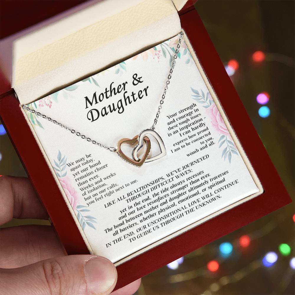 Gift For Mom - Our Bond Remains Closer Than Ever - Interlocking Interlocking Hearts Necklace