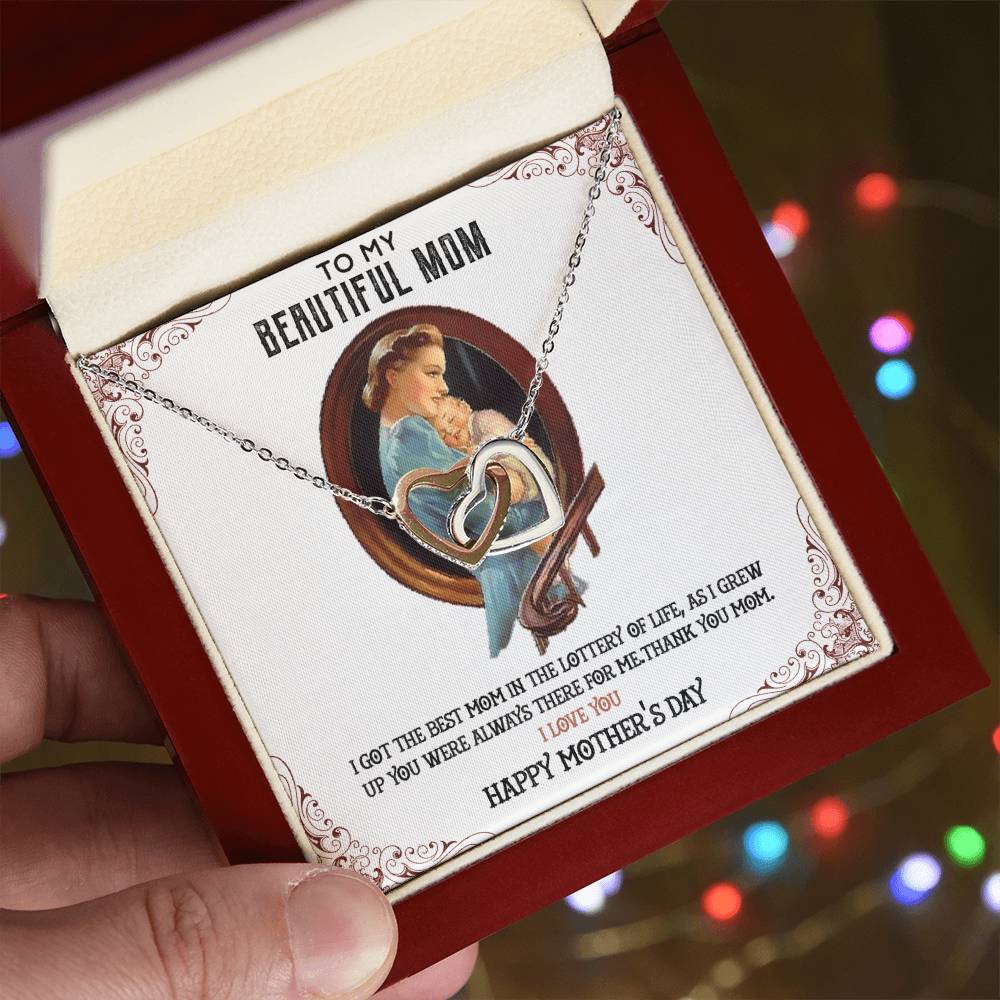 Gift For Mom Interlocking Hearts Necklace