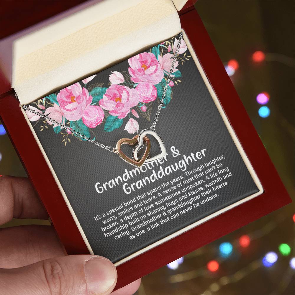 Grandmother And Granddaughter Gift Interlocking Hearts Necklace