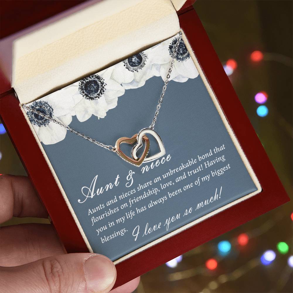 Aunt And Niece Necklace Special Niece Necklace Aunt And Niece Gift Niece Keepsakes Gift For Niece From Aunt Interlocking Hearts Necklace