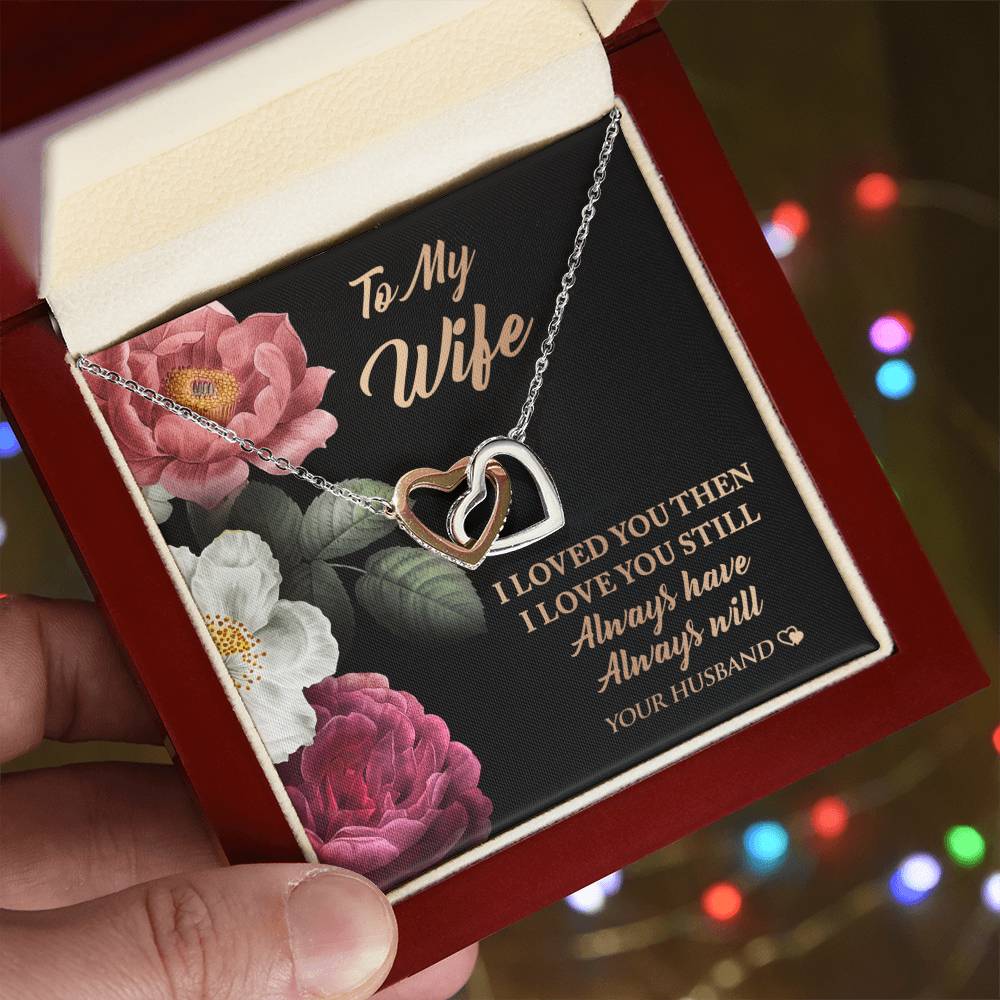 Perfect Valentine'S-Day Gift For Your Wife! Interlocking Hearts Necklace