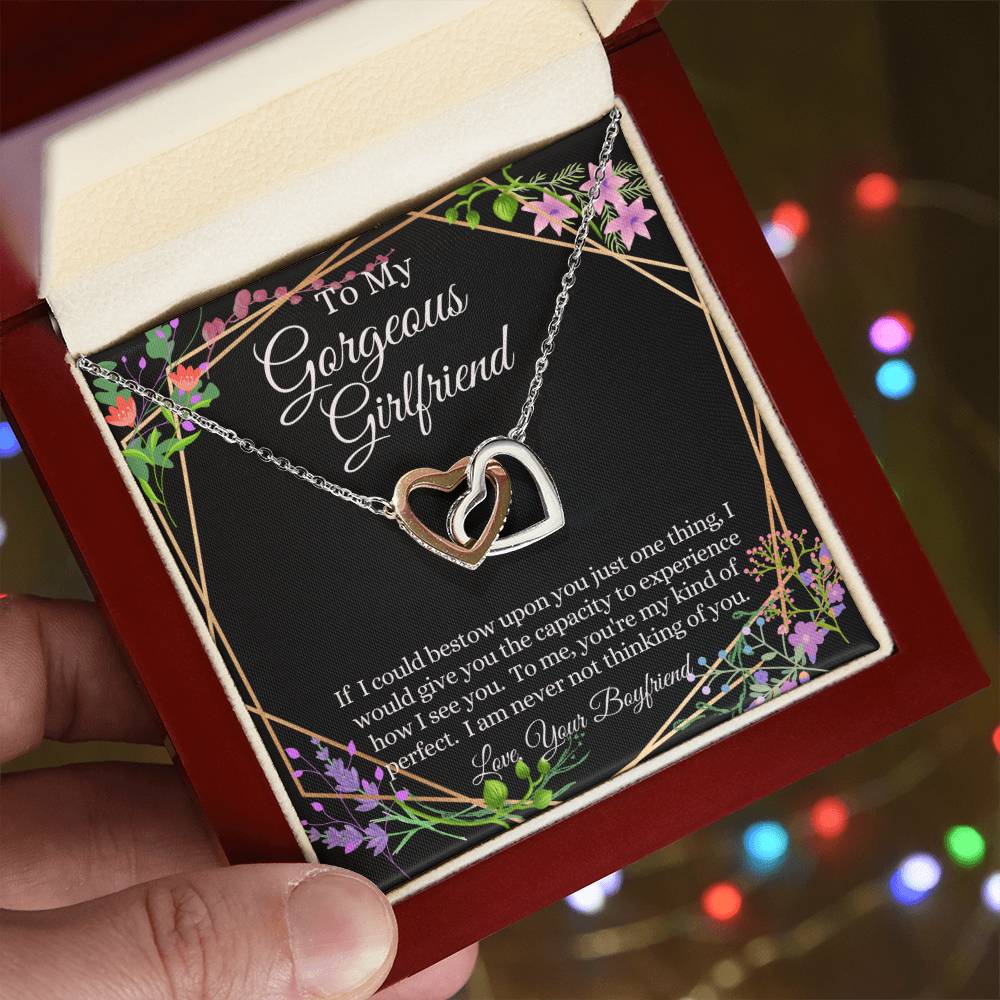 Gorgeous Girlfriend Linked Hearts Necklace Gift From Boyfriend Interlocking Hearts Necklace